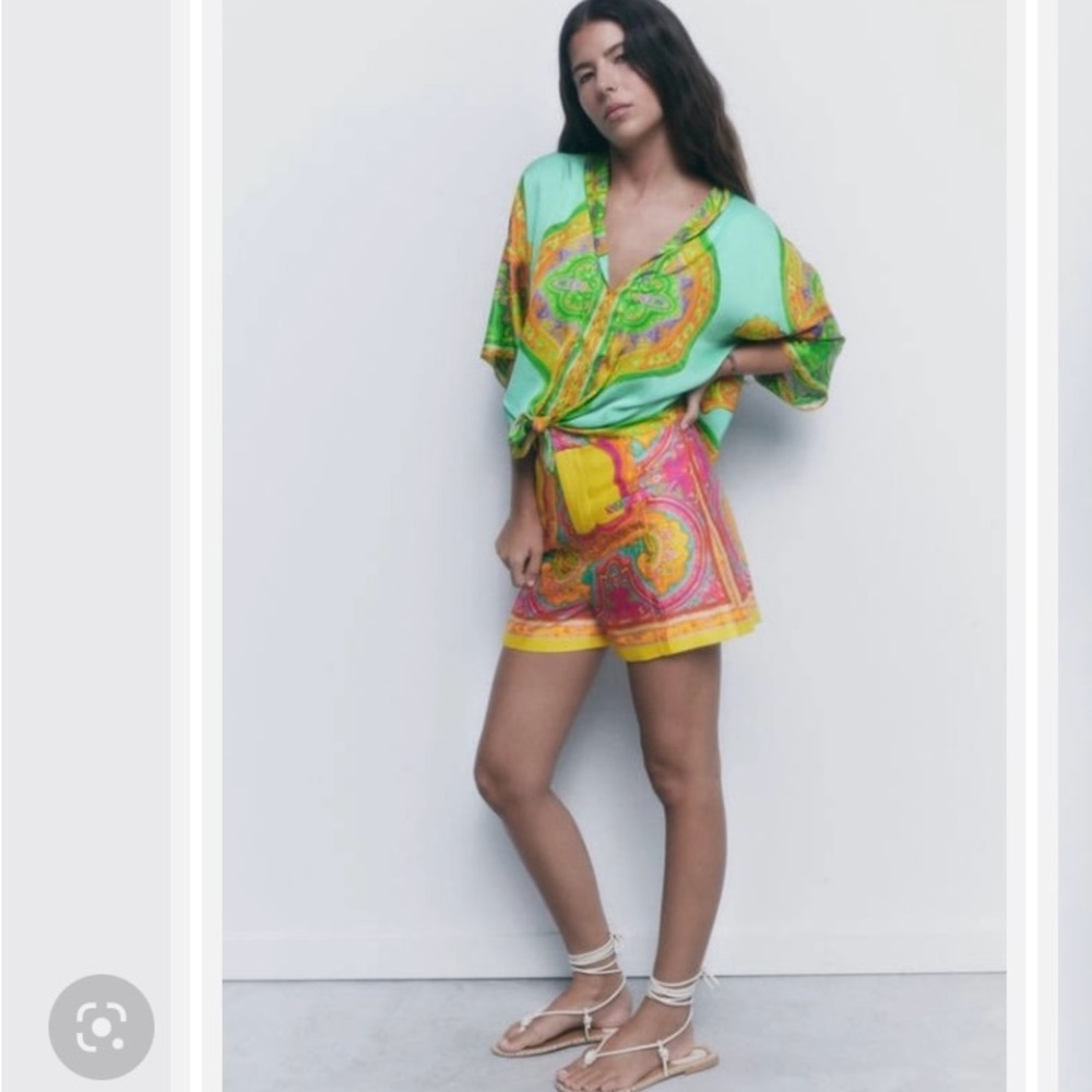 Zara Print Satin Effect